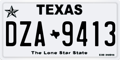 TX license plate DZA9413