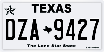 TX license plate DZA9427