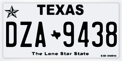 TX license plate DZA9438