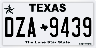 TX license plate DZA9439