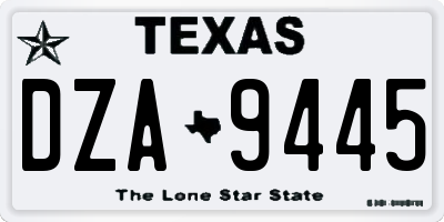 TX license plate DZA9445
