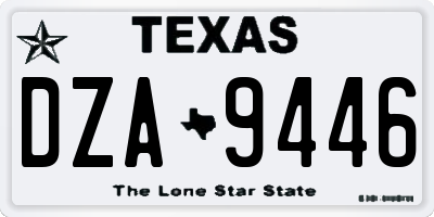 TX license plate DZA9446