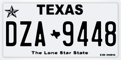 TX license plate DZA9448