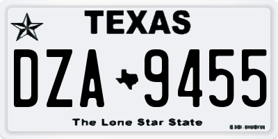 TX license plate DZA9455