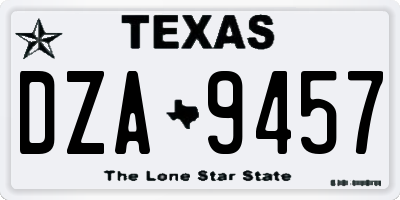 TX license plate DZA9457