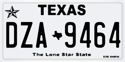 TX license plate DZA9464