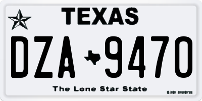 TX license plate DZA9470