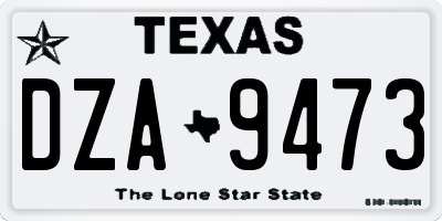TX license plate DZA9473