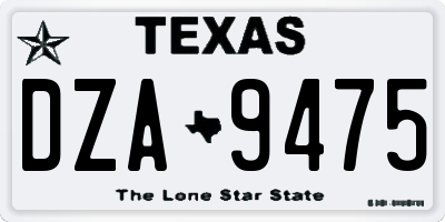 TX license plate DZA9475