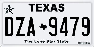 TX license plate DZA9479