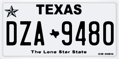 TX license plate DZA9480