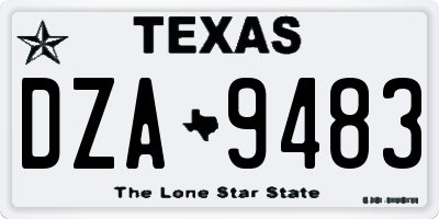 TX license plate DZA9483