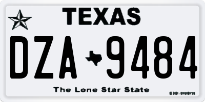 TX license plate DZA9484