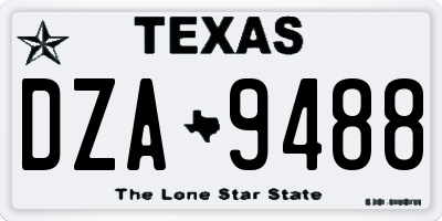 TX license plate DZA9488