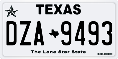 TX license plate DZA9493