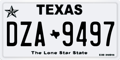 TX license plate DZA9497