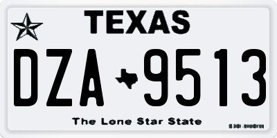 TX license plate DZA9513