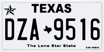 TX license plate DZA9516