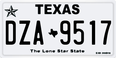 TX license plate DZA9517