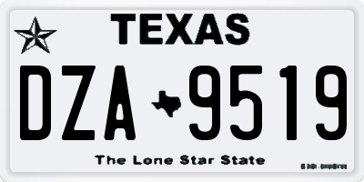 TX license plate DZA9519