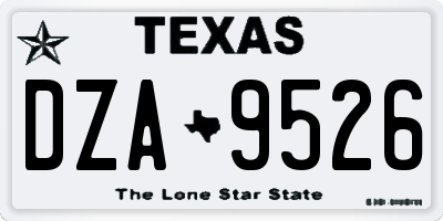 TX license plate DZA9526