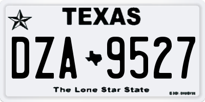 TX license plate DZA9527