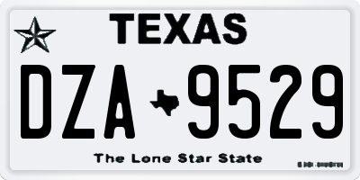 TX license plate DZA9529