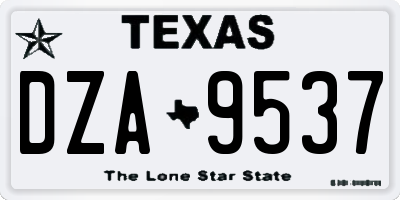 TX license plate DZA9537