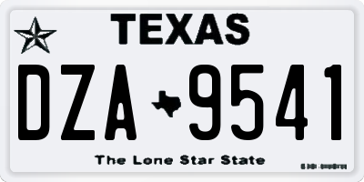 TX license plate DZA9541