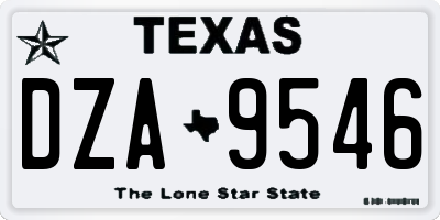 TX license plate DZA9546