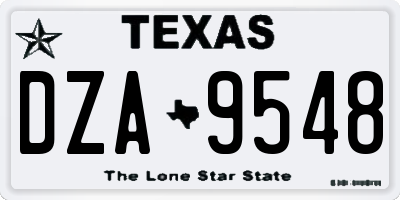 TX license plate DZA9548