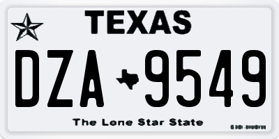 TX license plate DZA9549