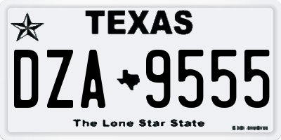 TX license plate DZA9555