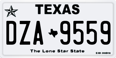 TX license plate DZA9559