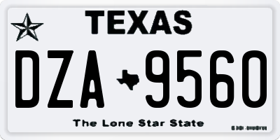TX license plate DZA9560
