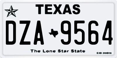 TX license plate DZA9564