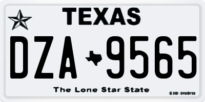 TX license plate DZA9565