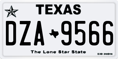 TX license plate DZA9566