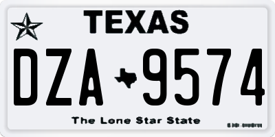 TX license plate DZA9574