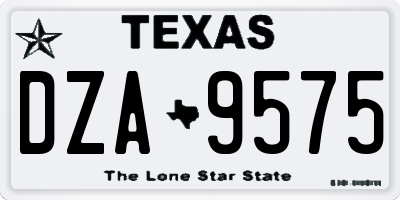 TX license plate DZA9575
