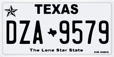 TX license plate DZA9579