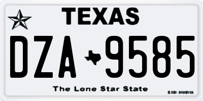 TX license plate DZA9585