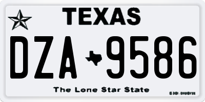 TX license plate DZA9586
