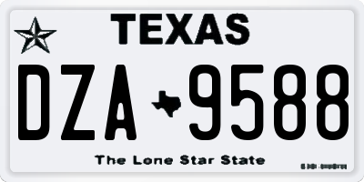 TX license plate DZA9588