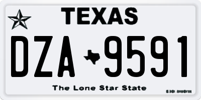 TX license plate DZA9591