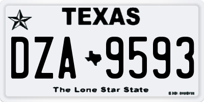 TX license plate DZA9593