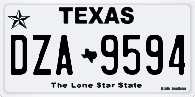 TX license plate DZA9594