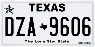 TX license plate DZA9606