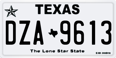 TX license plate DZA9613