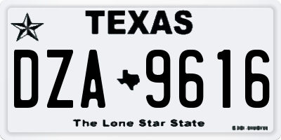 TX license plate DZA9616
